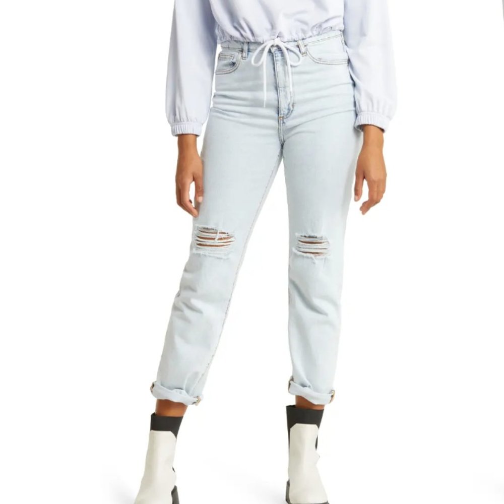 WeWoreWhat High Rise Curvy Crop Jeans Super Light 30